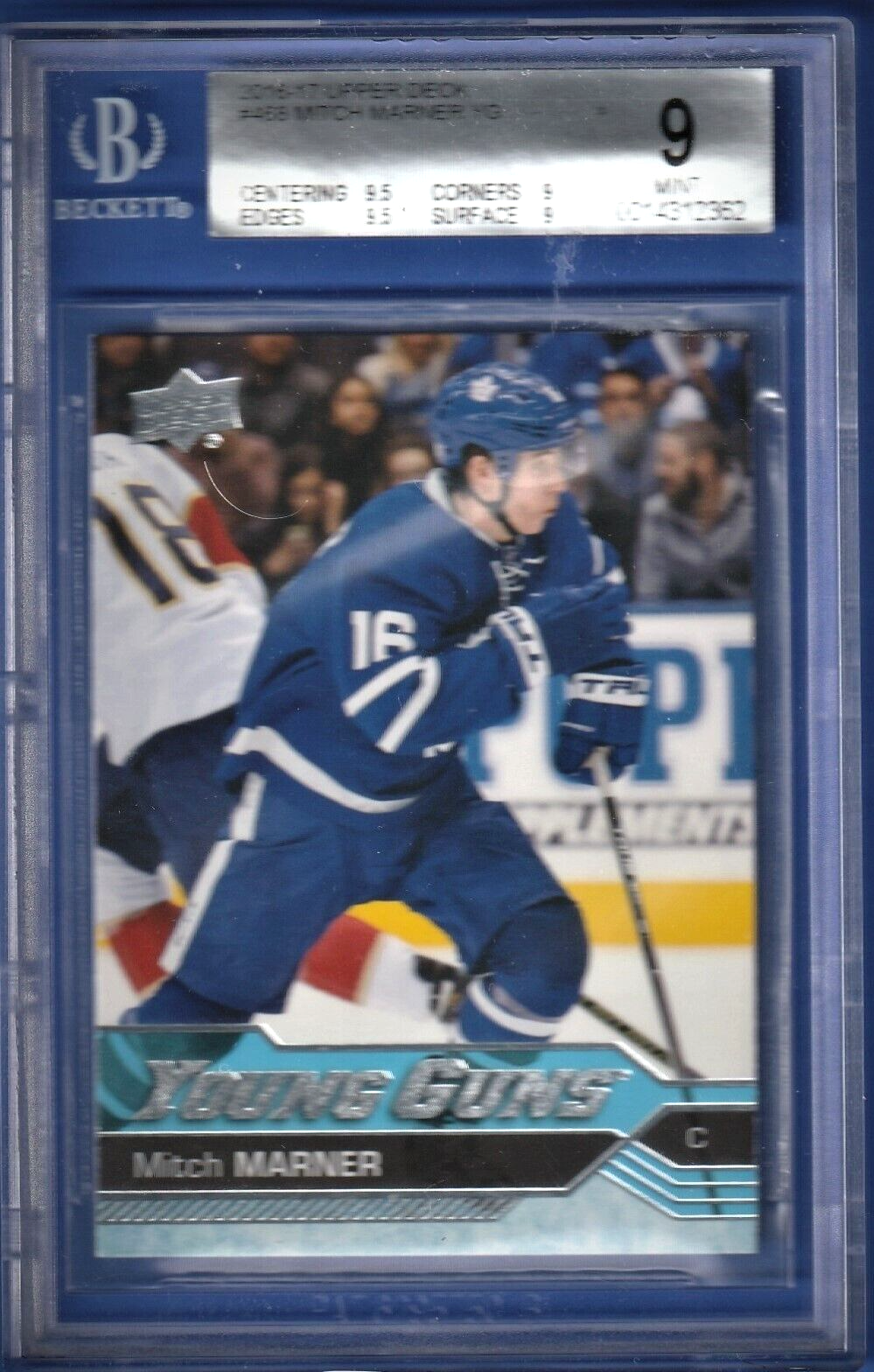 Mitch Marner  Upper Deck  Y.G.   2016-17 bgs 9 (9.5-9.5-9-9) Toronto Maple Leafs