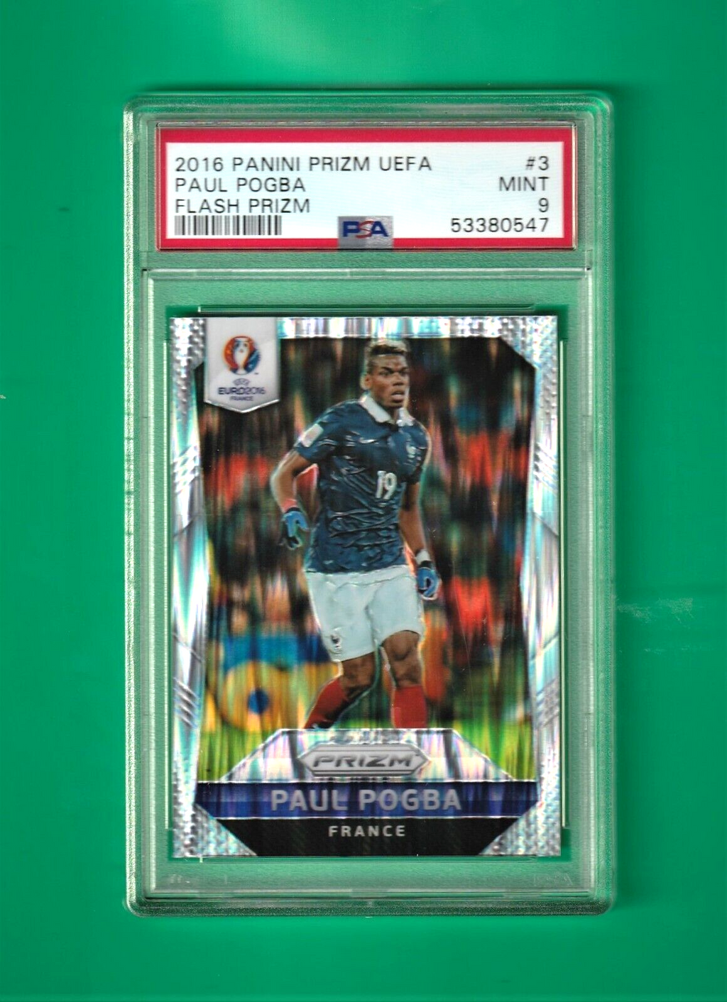 2016 Panini Prizm UEFA Euro Flash   -   Paul Pogba   #3 PSA 9 MINT