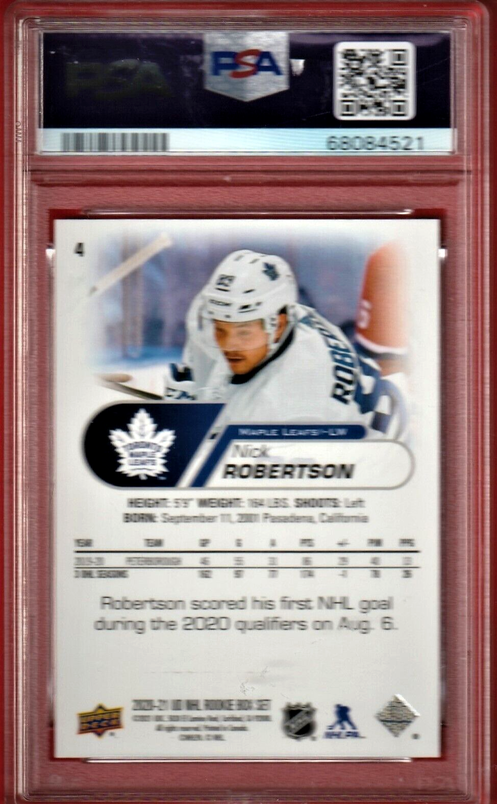 2020 Upper Deck NHL Star Rookies Box Set   Nick Robertson   ROOKIE #4 PSA 9 MINT