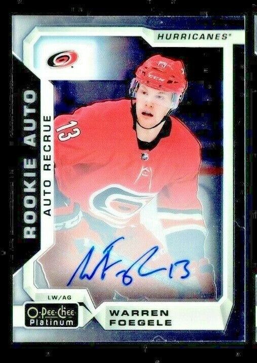 WARREN FOEGELE RC AUTO 18-19 OPC PLATINUM ROOKIE ON CARD AUTOGRAPH R-WF 2018-19