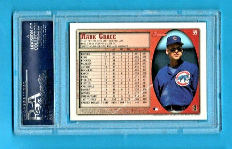 1998 Bowman Baseball - #39 - Mark Grace - Chicago Cubs PSA GEM MT 10  Pop. 1