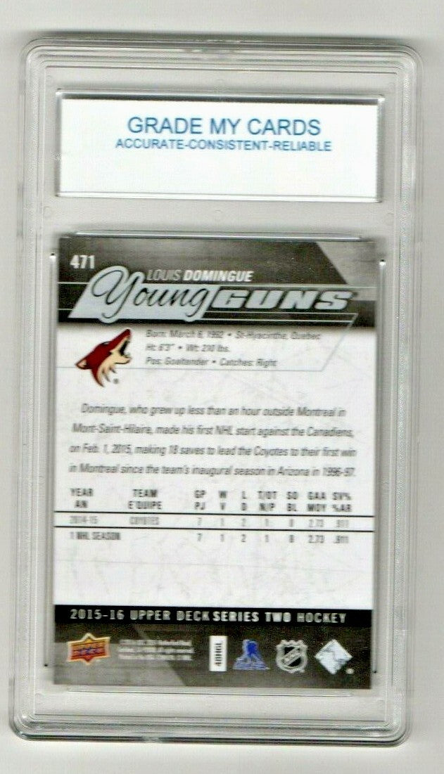 2015-16 Upper Deck Young Guns Louis Domingue #471 GMC 10 GEM-MINT Coyotes Rookie