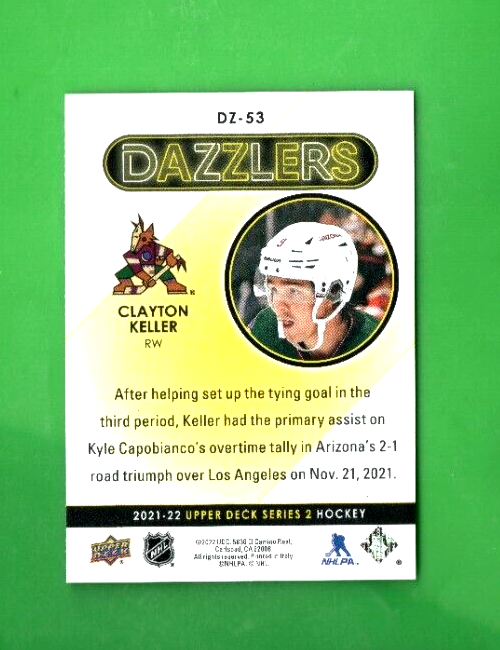 2021-22 Upper Deck Dazzlers  RED   #DZ-53  -  Clayton Keller  -  Arizona Coyotes
