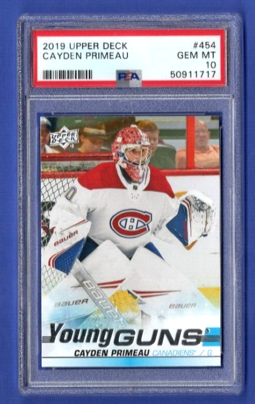 2019-20 Upper Deck #454  Cayden Primeau Young Guns Rookie RC PSA 10  -  Montreal
