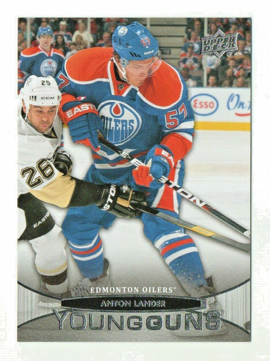 2011-12 UD Upper Deck Anton Lander Young Guns YG Rookie RC #215 Edmonton Oilers 