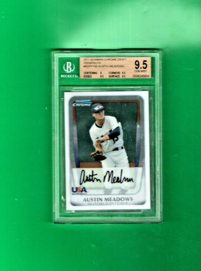 Austin Meadows 2011 Bowman Chrome Draft  Auto  BGS 9.5 Rc 