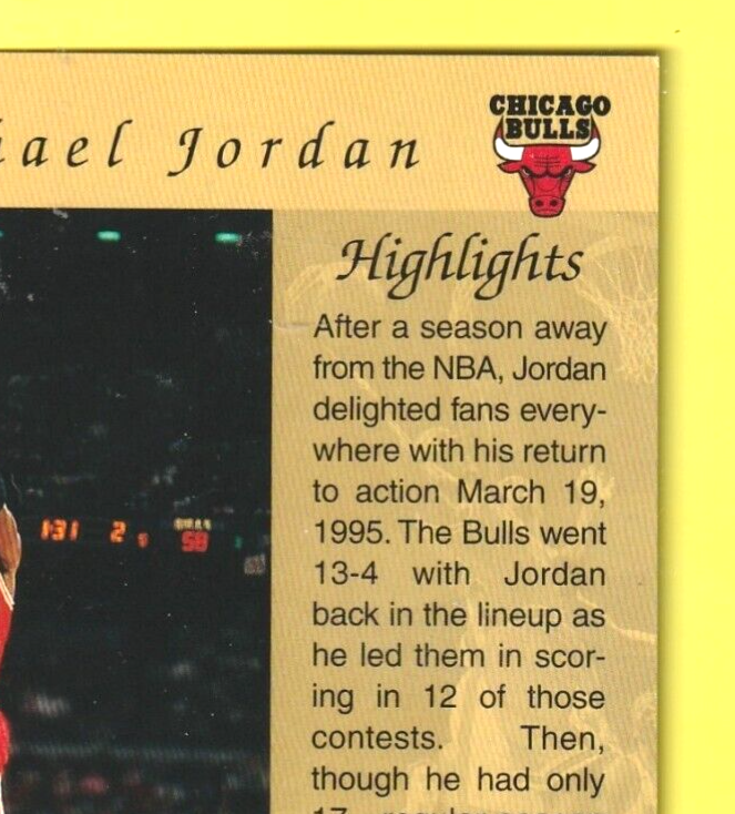 1998 Upper  Deck -  MICHAEL JORDAN  - Gatorade Postcard NBA  10 of 12   -  3.5/5
