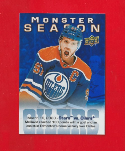 2023-24 UD Monster Season - CONNOR McDAVID - Edmonton Oilers - Card# MS-69