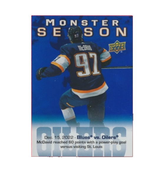 2023-24 UD Monster Season - CONNOR McDAVID - Edmonton Oilers - Card# MS-31