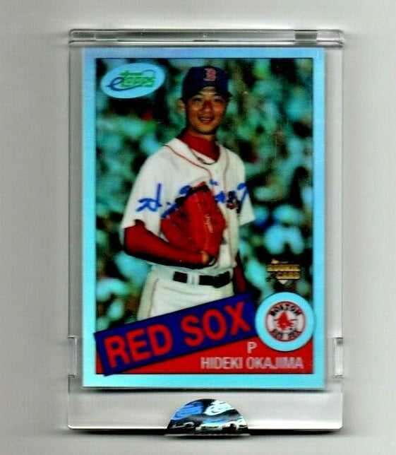 HIDEKI OKAJIMA ROOKIE CARD 2007 eTopps #14 Boston Red Sox  #/749 SIGNED on card