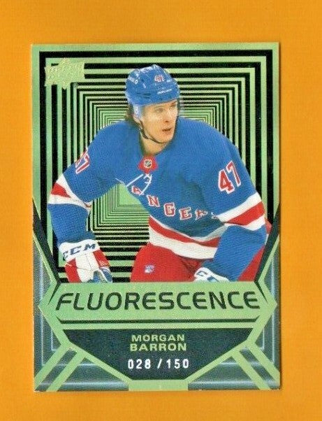 2021-22 UD Series 2 Hockey  MORGAN BARRON  Fluorescence GOLD  028/150-  FL-15