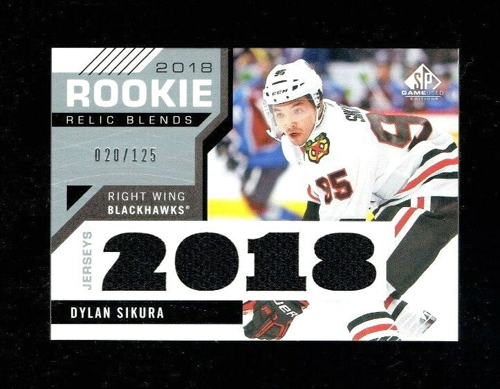 2018-19 Sp Game Used Rookie Relic Blends RRB-DS Dylan Sikura  -  Chicago 020/125
