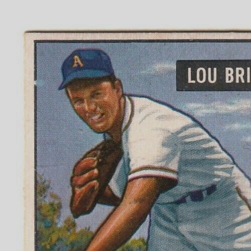 1951 Bowman  -  Lou Brissie   -  Cleveland Indians #155   EX-NRMT