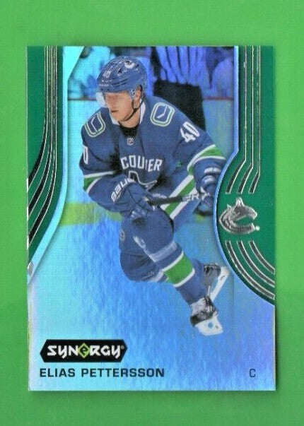 2019-20 Synergy Blue Parallel Base Card # 28 Elias Pettersson Vancouver Canucks 