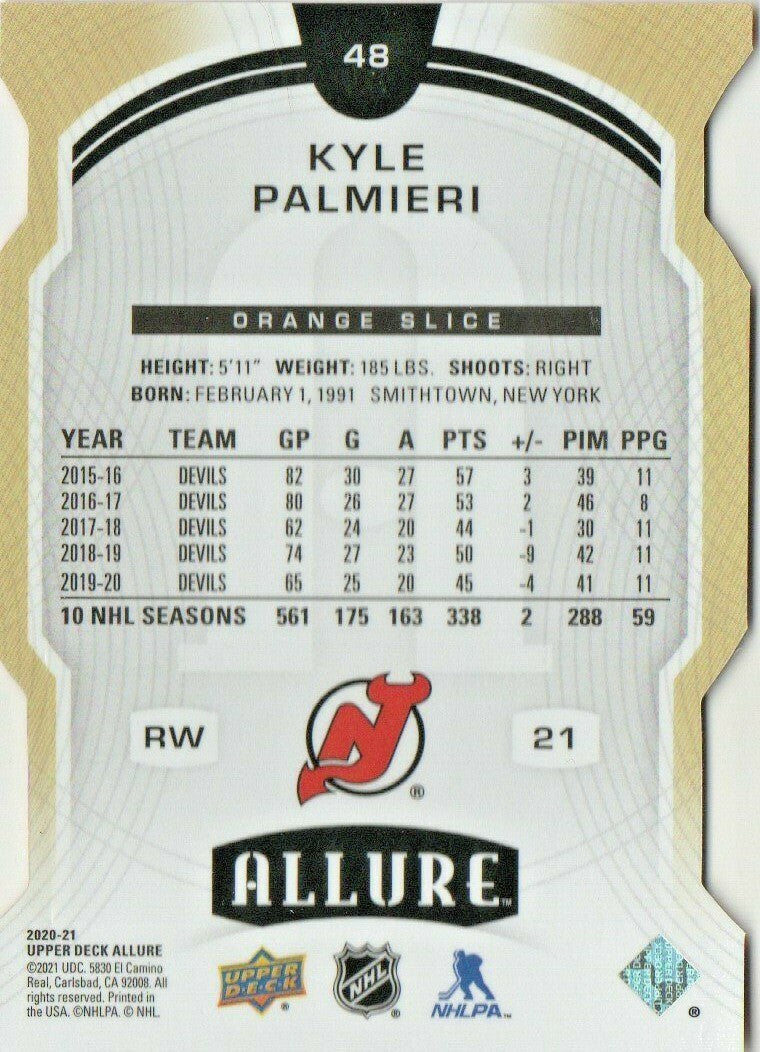 2020-21 Upper Deck Allure ORANGE SLICE PARALLEL #48 Devils  - KYLE PALMIERI