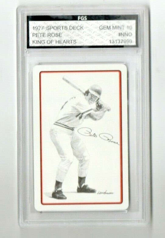 1977 Sports Deck- King of Hearts - Pete Rose - Cincinnati Reds - FGS 10 GEM MINT