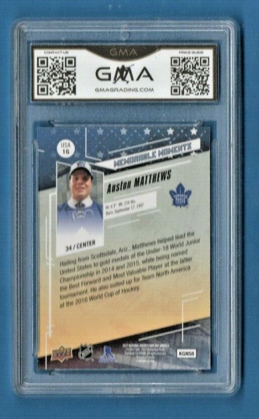 2017 Upper Deck Hockey Card Day USA #16 - AUSTON MATTHEWS  GMA 10 Gem Mint Leafs