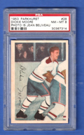1953 Parkhurst  -  Dickie Moore  -  Error  -  Jean Beliveau  #28 PSA 8 NM MT