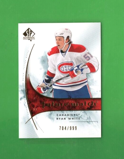 2009-10 SP Authentic Future Watch 704/999 Ryan White #181 Rookie RC  - Canadiens