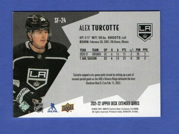 Alex Turcotte   2021-22 UD Ext. SPxFinite Radiance Silver #SF-24  0298/2999