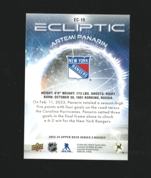2023-24 Upper Deck Series 2  Ecliptic Ec-19  - Artemi Panarin - New York Rangers