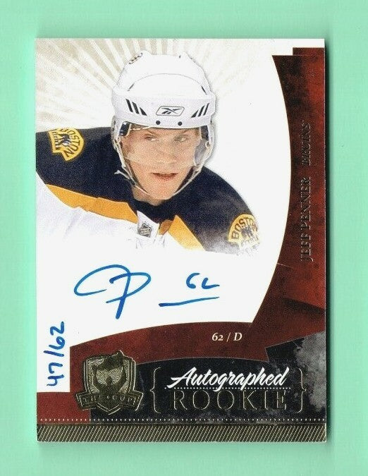 2010/11 THE CUP ROOKIE RC AUTOGRAPH AUTO GOLD #100 JEFF PENNER 47/62 BRUINS