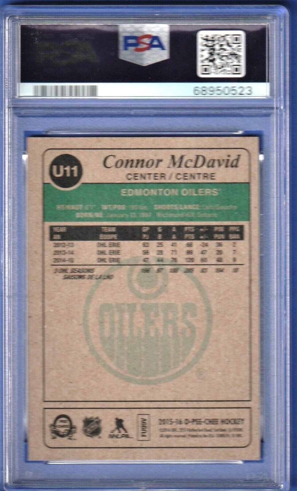 2015 O-Pee-Chee  Update  -  Connor McDavid   Rookie   #U11 NM-MT PSA 8 RC Oilers