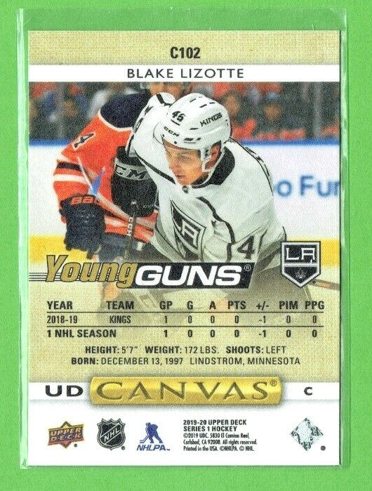 2019-20 Upper Deck - YOUNG GUNS CANVAS - Blake Lizotte - Los Angeles Kings-C102