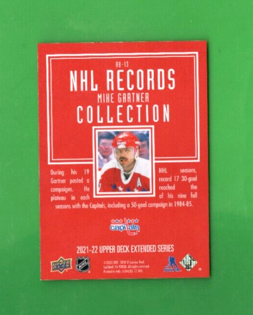 Mike Gartner  2021-22 Upper Deck Extended NHL Records Insert #RB-13  -  Capitals