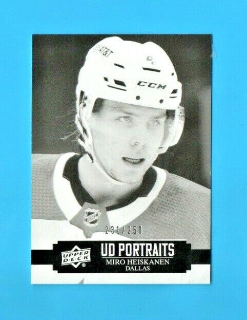 2021-22 UD Series 1 MIRO HEISKANEN UD Portraits Black&White 231/250 #P-15 Dallas