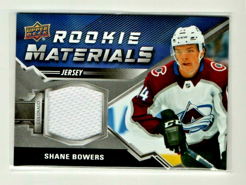 2020-21 Upper Deck Series 2 ROOKIE MATERIALS - Shane Bowers - Colorado Avalanche