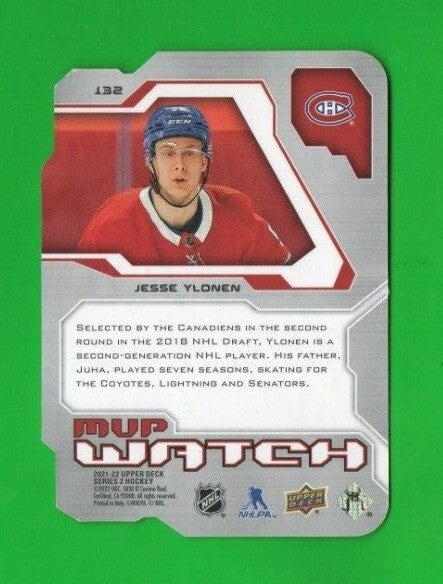 JESSE YLONEN 2021-22 Upper Deck Series 2 MVP Watch Gold Die-Cut #132 022/250