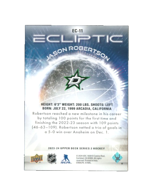 2023-24 UD Upper Deck Series 2  Ecliptic Ec-1     Jason Robertson - Dallas Stars