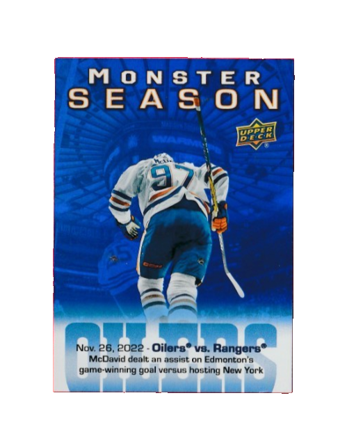 2023-24 UD Monster Season - CONNOR McDAVID - Edmonton Oilers - Card# MS-21