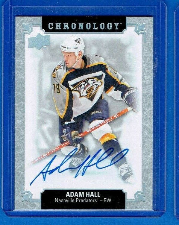 2018-19 UD CHRONOLOGY ADAM HALL FRANCHISE HISTORY AUTO Nashville Predators