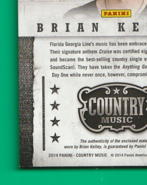 BRIAN KELLEY 2014 Panini Country Music  -  Musician Materials   Relic #D 344/399
