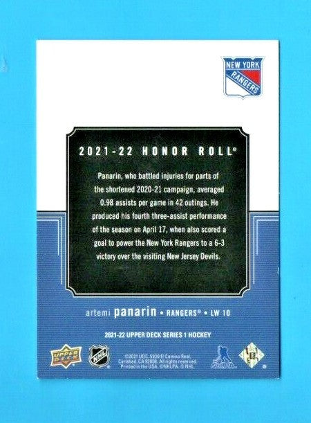 2021-22 Series 1 Hockey RAINBOW HONOR ROLL Parallel ARTEMI PANARIN 129/250