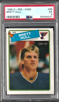 1988 O-Pee-Chee Hockey   -   Brett Hull   -   ROOKIE  #66  PSA 5 EX - St. Louis