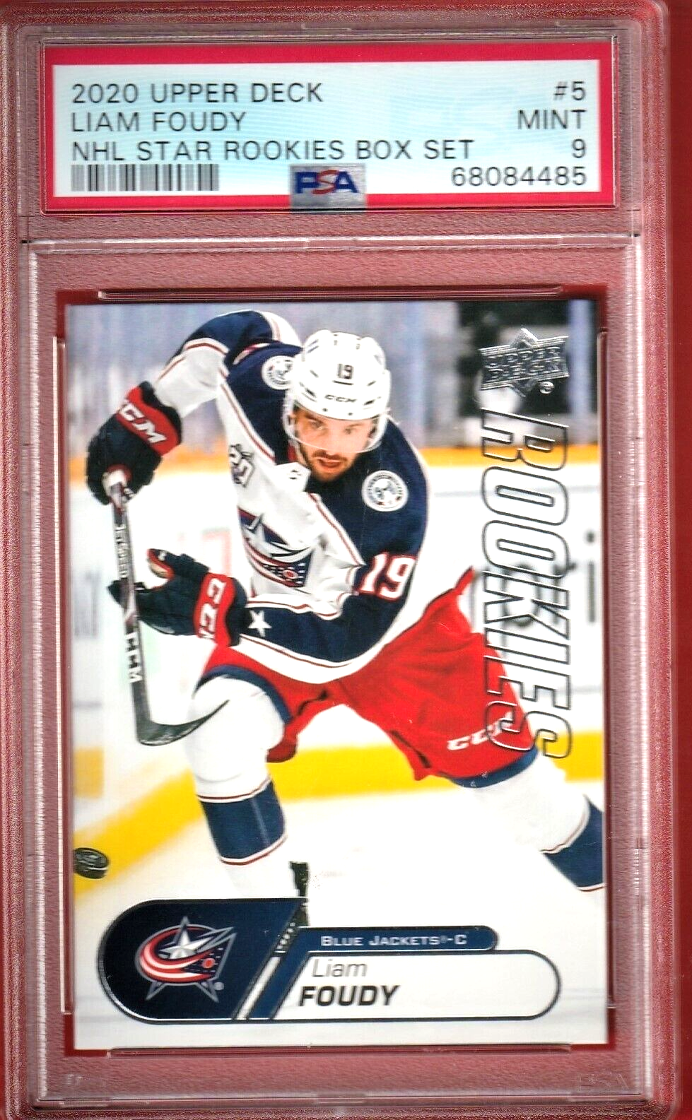 2020 Upper Deck NHL Star Rookies Box Set  -  Liam Foudy  -  ROOKIE #5 PSA 9 MINT