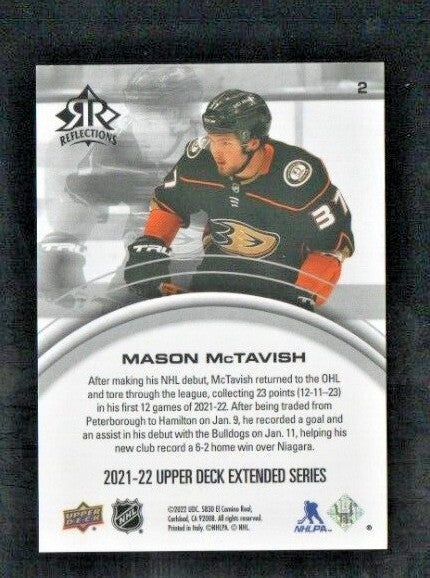MASON McTAVISH 2021-22 UD Extended Triple Dimension   RUBY   Reflections 190/500
