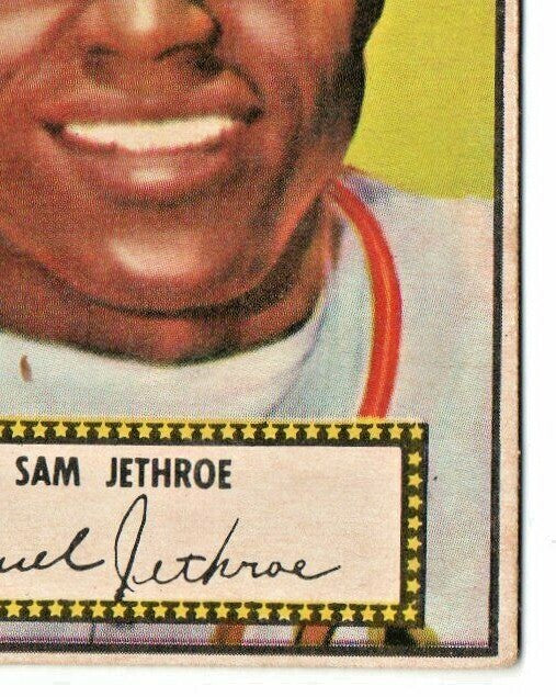 1952 Topps Set Break # 27 Sam Jethroe LOW GRADE (filler)(red back) Boston Braves