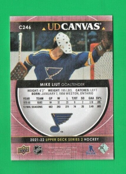 Mike Liut 2021-22 Upper Deck Series 2 Canvas Retired Stars #C246 St. Louis Blues