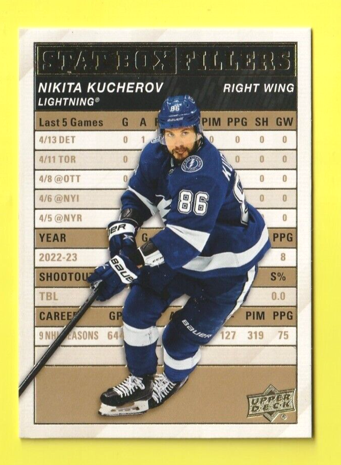 2023-24 Upper Deck Series 1 Stat Box Fillers   Gold   #SB-1   -  Nikita Kucherov