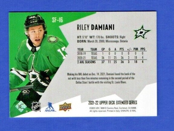 Riley Damiani  2021-22 UD Extended SPxFinite Radiance Silver   #SF-16  2343/2999