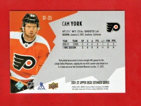 Cam York  2021-22 UD Extended SPxFinite Radiance (GOLD)   # SF-35 -- 008/799