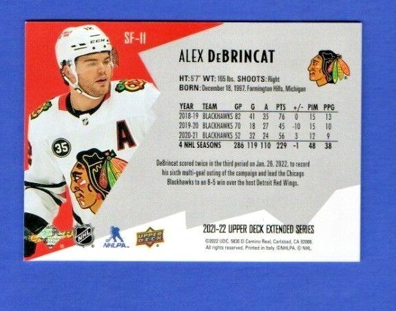 Alex DeBrincat  2021-22 UD Extended SPxFinite Radiance Silver #SF-11   2549/2999
