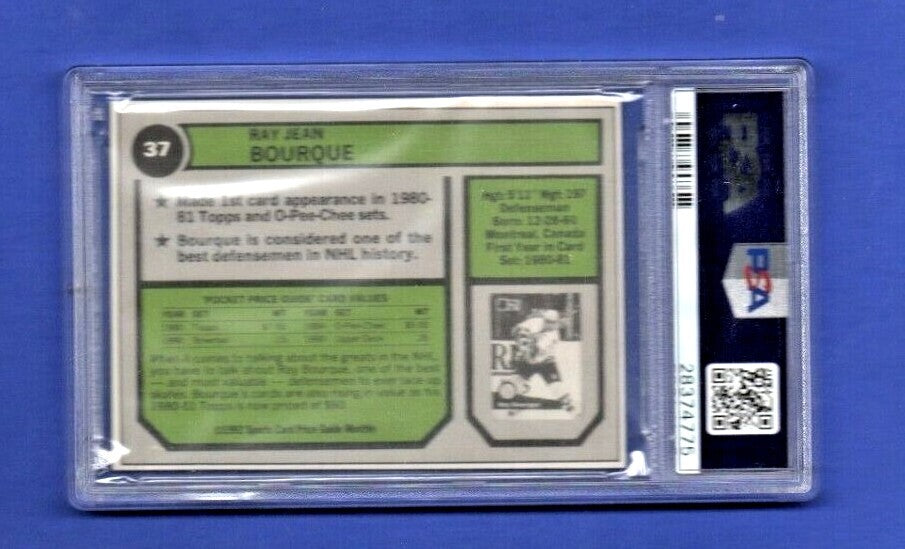 1992 SCD Multi-Sport Pocket Price Guide #37 RAY BOURQUE  PSA  Mint 9 Bruins HOF