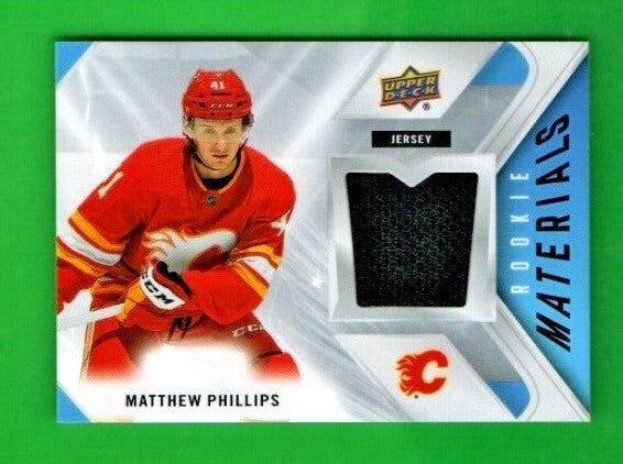 Matthew Phillips 2021-22 UD Series 2 Rookie Materials BLACK  Jersey  -  RM-MP