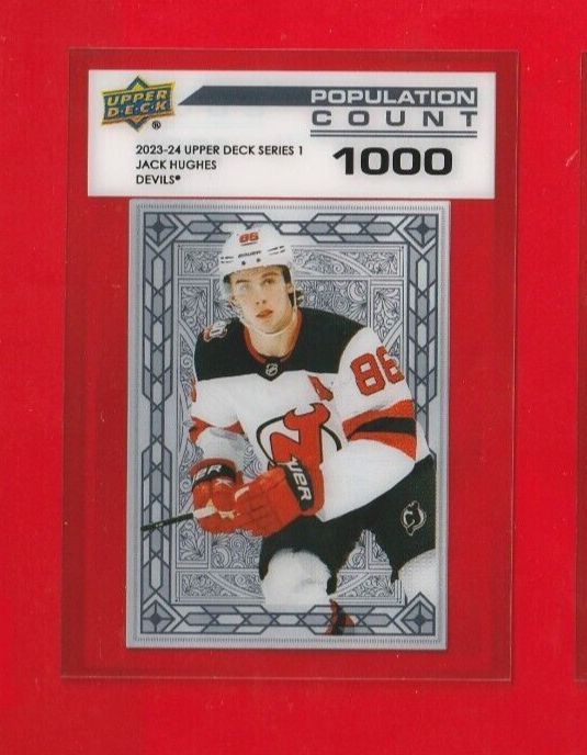2023-24 Upper Deck Series 1  -  #PC-28     Jack Hughes   - Population Count 1000