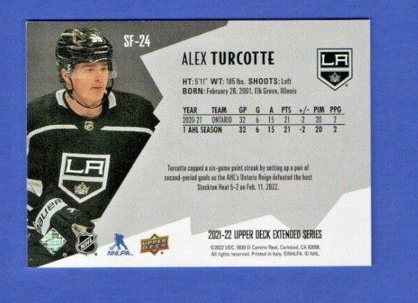 Alex Turcotte   2021-22 UD Ext. SPxFinite Radiance Silver #SF-24  0928/2999